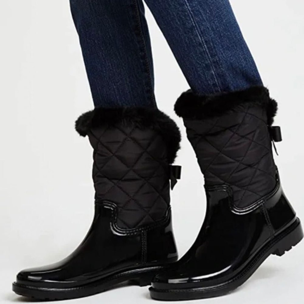 Black Reid Rubber and Quilted Boot Size 10